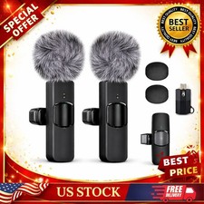 Wireless Microphone Mini Mic for iPhone/Android Phone, LED Display Lavalier Micr