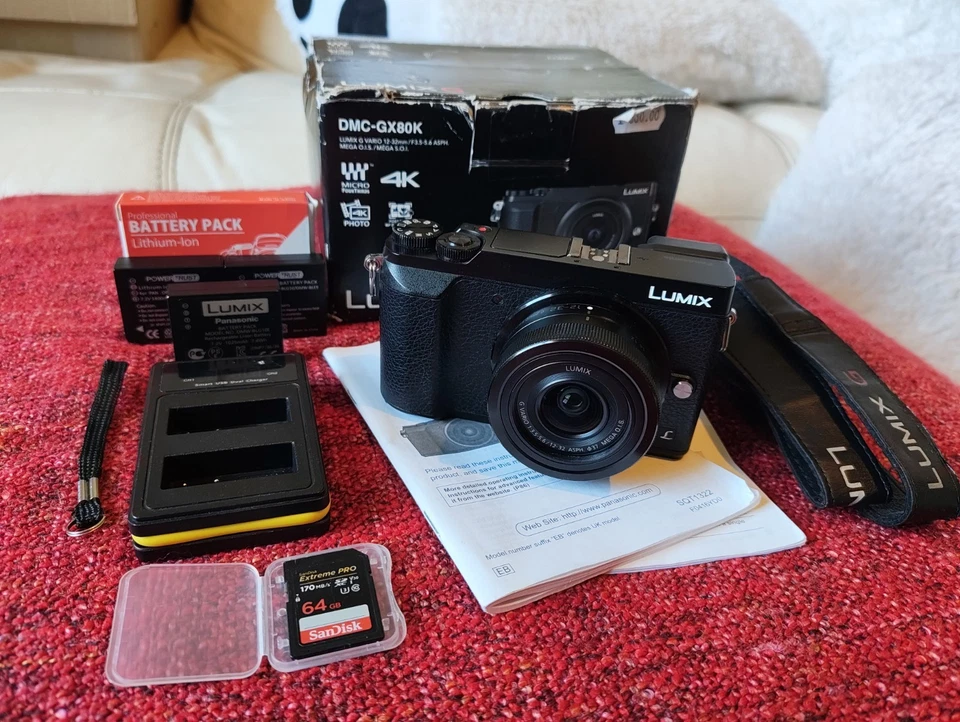 Panasonic Lumix GX80 / 85 Mirrorless 4K 16MP Digital Camera + 3 LENS, BAG, SD, photo 1 of 5