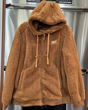 REEBOK XL/eg bust 48" Ladies hooded zip front rust colored jacket