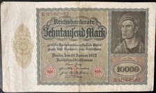 Germany/Austria lot of 6 Banknotes Spanning 1908 to 1980. From 1 to 10,000 Marks