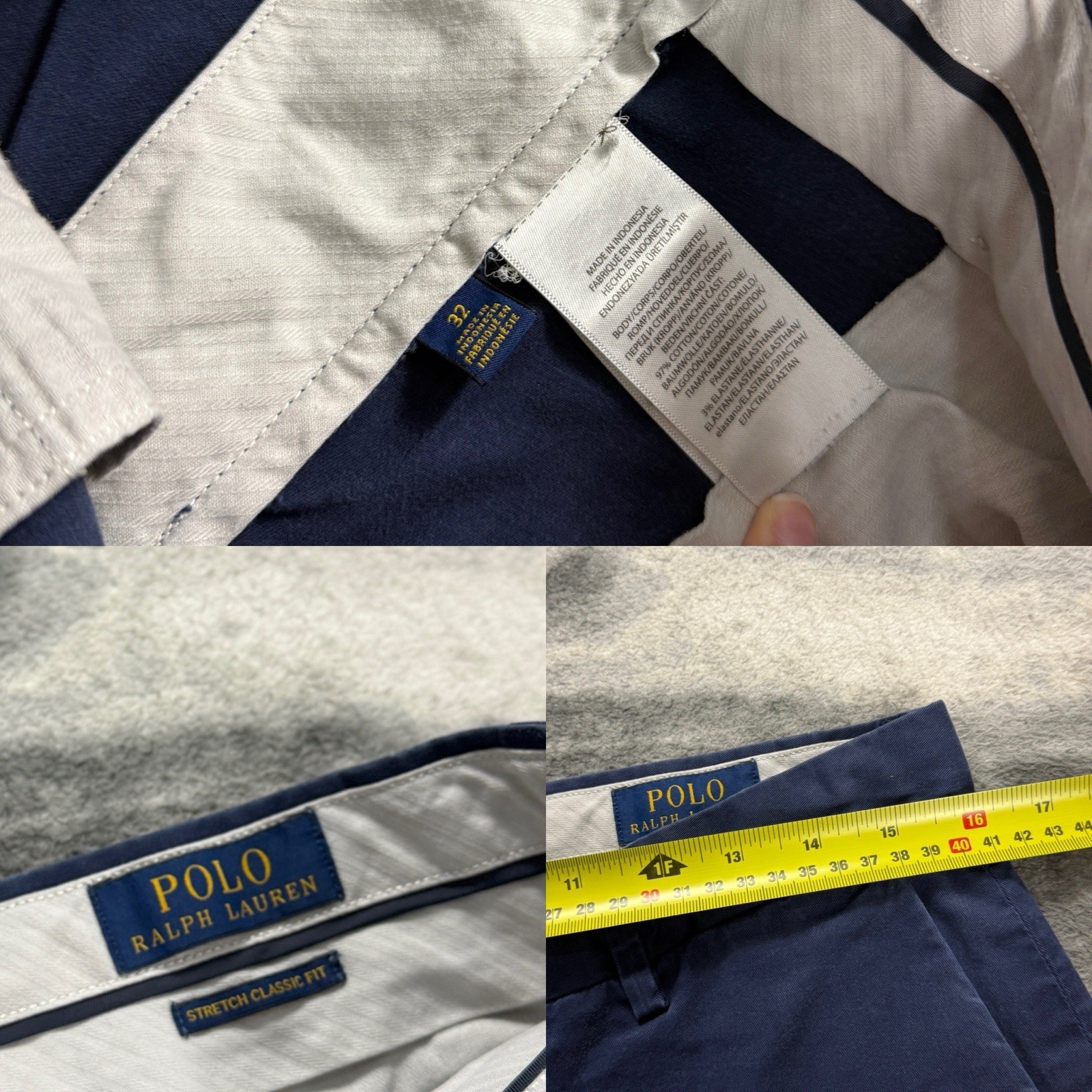Vintage Ralph Lauren Polo 2000s Y2K Chino Navy W32 Stretch Classic Chino Shorts image 8