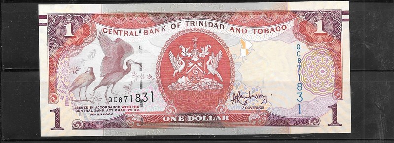TRINIDAD & TOBAGO #46C 2006 XF CIRCULATED DOLLAR BANKNOTE MONEY CURRENCY NOTE