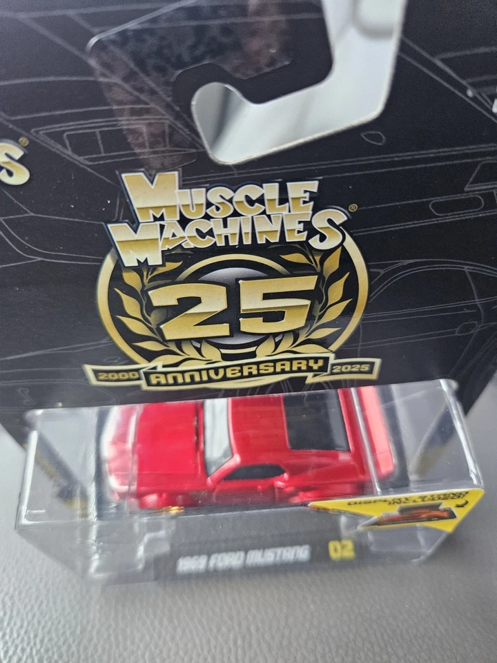 Ford Mustang 1969 Muscle Machines 25 aniversario estuche nuevo ¡fresco! Foto 2 de 4
