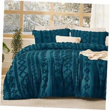 Tufted Boho Comforter Set Size - Teal Boho Bed Set, Queen 16 - Teal - Elegant