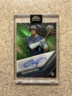 #ad 2023 Topps Chrome Black #CBA CM0 Christopher Morel RC Green Auto 99 $17.99