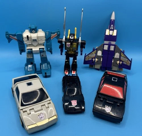 Transformers Original G1 Figure Lot Kickback Blitzwing Topspin Runamuck Runabout