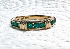 14K Channel Set Emerald BH ring with appraisa...