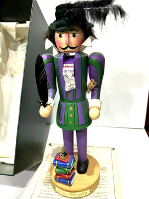 Zemlin Wooden Hand Painted Nutcracker  14'' Shakespeare  Author Series - Box- COA