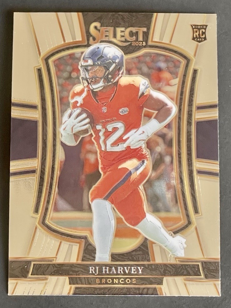 2025 Panini Select RJ Harvey Rookie Premier Level RC #110 Broncos