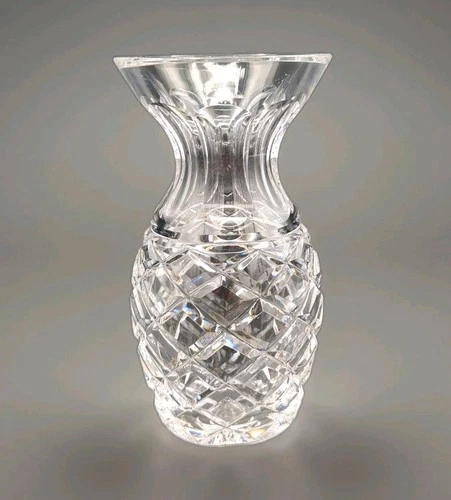 VTG Waterford Crystal Clear Bud Posey Vase 5½" COLLEEN? Pineapple Pattern Signed