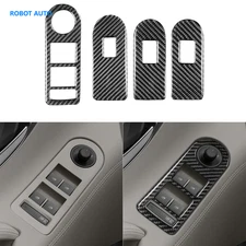 4Pcs Carbon Fiber Door Window Lift Switch Panel Frame For Buick LaCrosse 2010-13