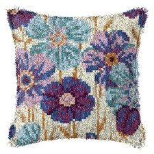 Latch Hook Kits for DIY Throw Pillow Cover,Purple Flowers Pattern Needlework ...