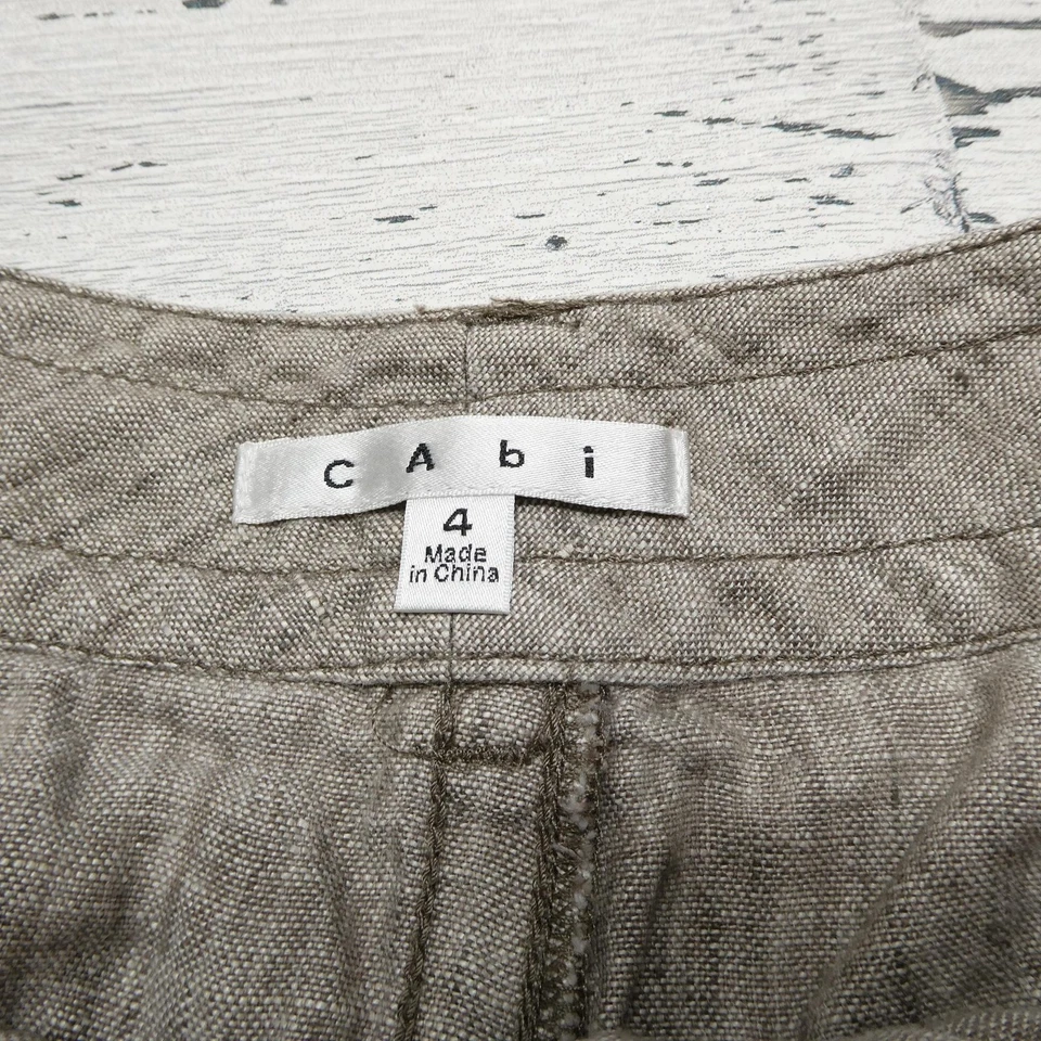 Pantalones Cortos Cabi Mujer 4 Bolsillos Carga Lino 380 Informales Verano Ligeros Foto 2 de 4