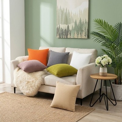 45x45cm Kissenbezüge 2er Set für Sofa Wohnzimmer Büro Lendenwirbel Design