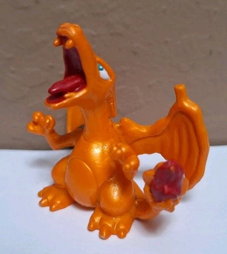 Vintage TOMY RARE Orange Metallic Charizard Pokemon 2" Figure Toy Nintendo
