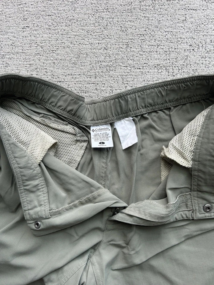 Columbia GRT Shorts Womens L Olive Green Omni Dry Hiking Outdoor Belted  - Image 3 of 4