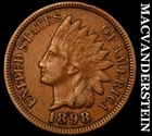 1898 Indian Head Cent - Scarce  Extra Fine  Better Date  No Reserve  #i7519