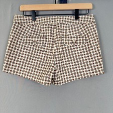 J.Crew Foulard Print Shorts Size 2 Cream/Brown/Blue Medallion Spring 2009