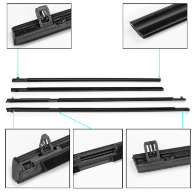 4X For Holden Sedan Commodore VE VF 2006-2017 Black Door Window Belt Mould Set
