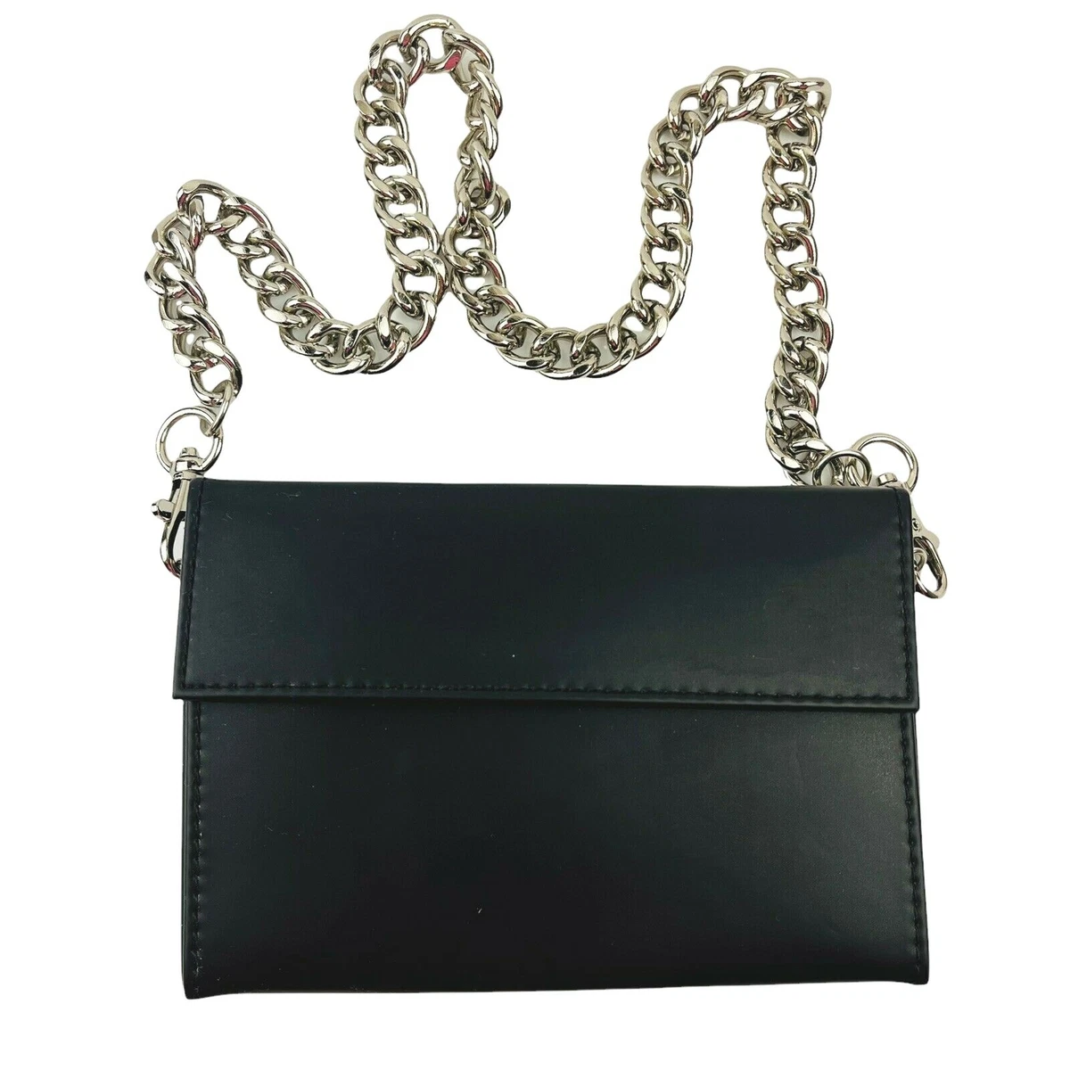 Urban Outfitters Mini Purse Black Shoulder Bag with Silver Chain