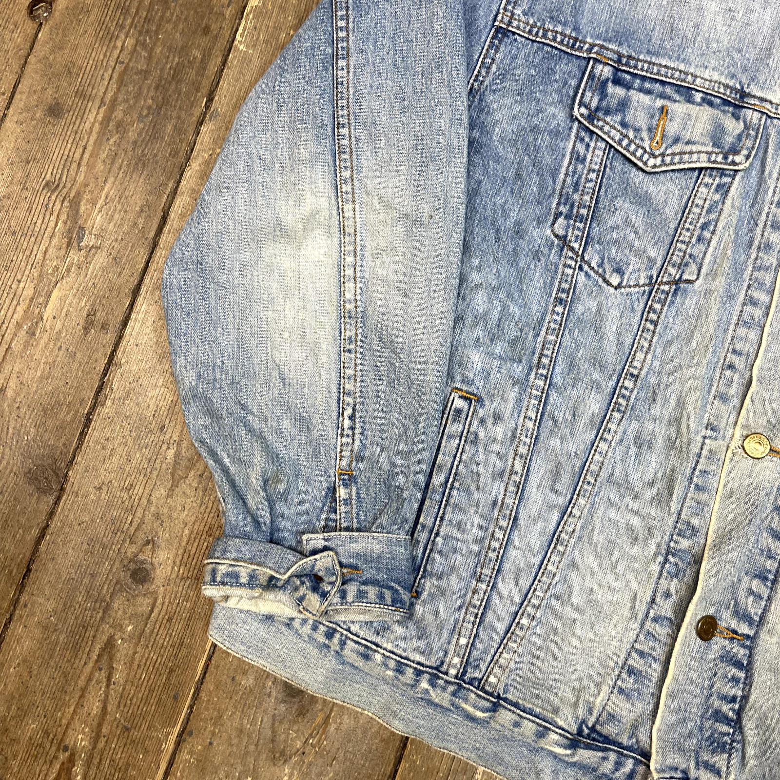 Gap Denim Jacket Mens Vintage Y2K Blue Jeans Trucker Coat, Blue, XL image 6