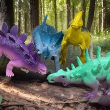 ANKYO Dinosaur lot Of 4. Triceratops, Parasaurolophus, Ankylosaurus, Stegosaurus