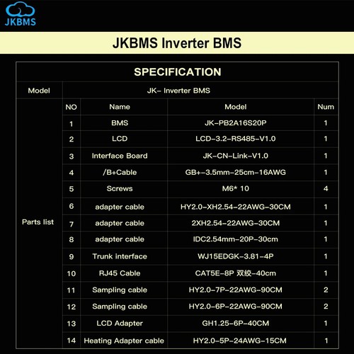 JK Inverter BMS 8S-16S 200A BMS RS485/CAN For Solar Home Energy Storage lot - Picture 6 of 20