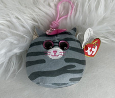 TY Beanies Squish-A-Boos Kiki The Cat - 3.5" Mini Super Soft Plush Clip On