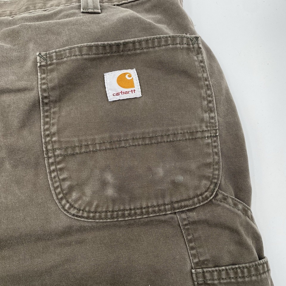 Carhartt B324 DFE Pants Mens 40x30 Green Carpenter Relaxed Fit Canvas ...