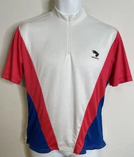 Bellwether Red White Blue SS Cycling Jersey Mens S Zip Front