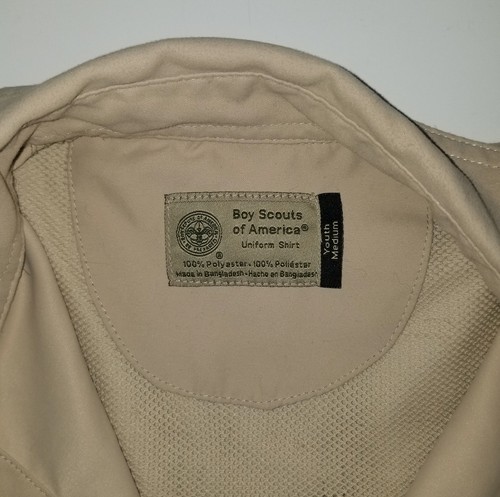 Boy Scouts VENTED Uniform Shirt BSA Microfiber Quick Dry Polyester Youth MD - Picture 5 of 5