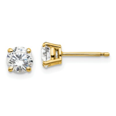 14K Yellow Gold Lab-Created Diamond 1ctw VS/SI, D E F, 4 Prong Earrings