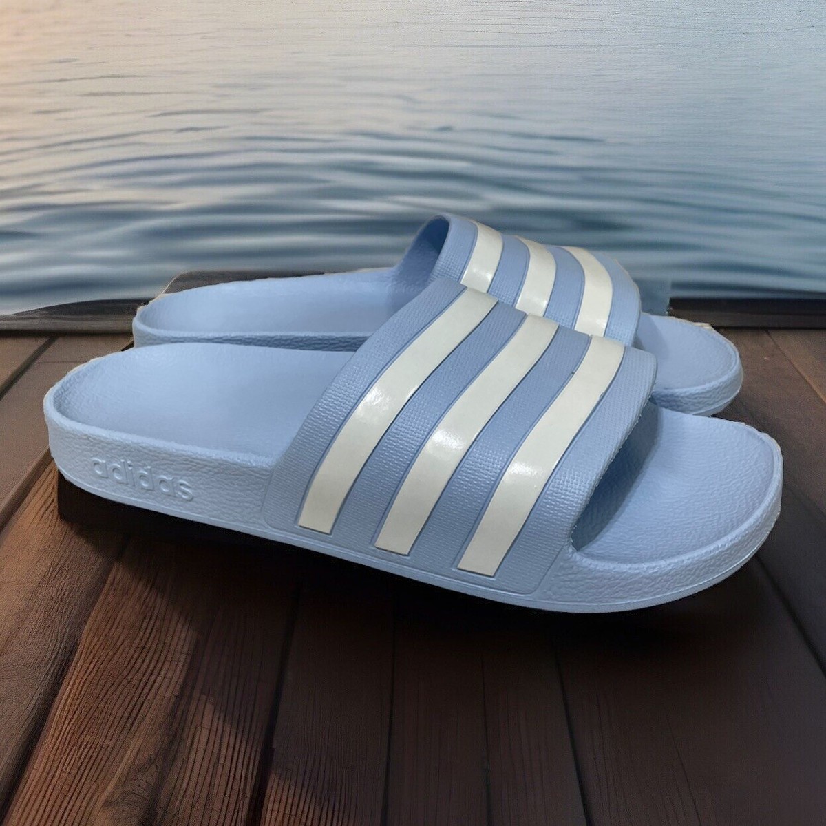 Adidas Adilette Aqua Slip On Slides Blue Beach Shower IE8919 Womens Size  NIB