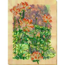 Bead Embroidery Kit Lotus Flowers Beaded stitching Beadwork DIY Abris Art