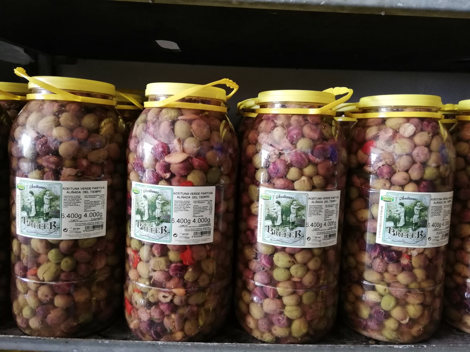 ACEITUNAS DE ANDALUCIA MANZANILLAS SEVILLANAS NATURALES ALIÑADAS ref.1925