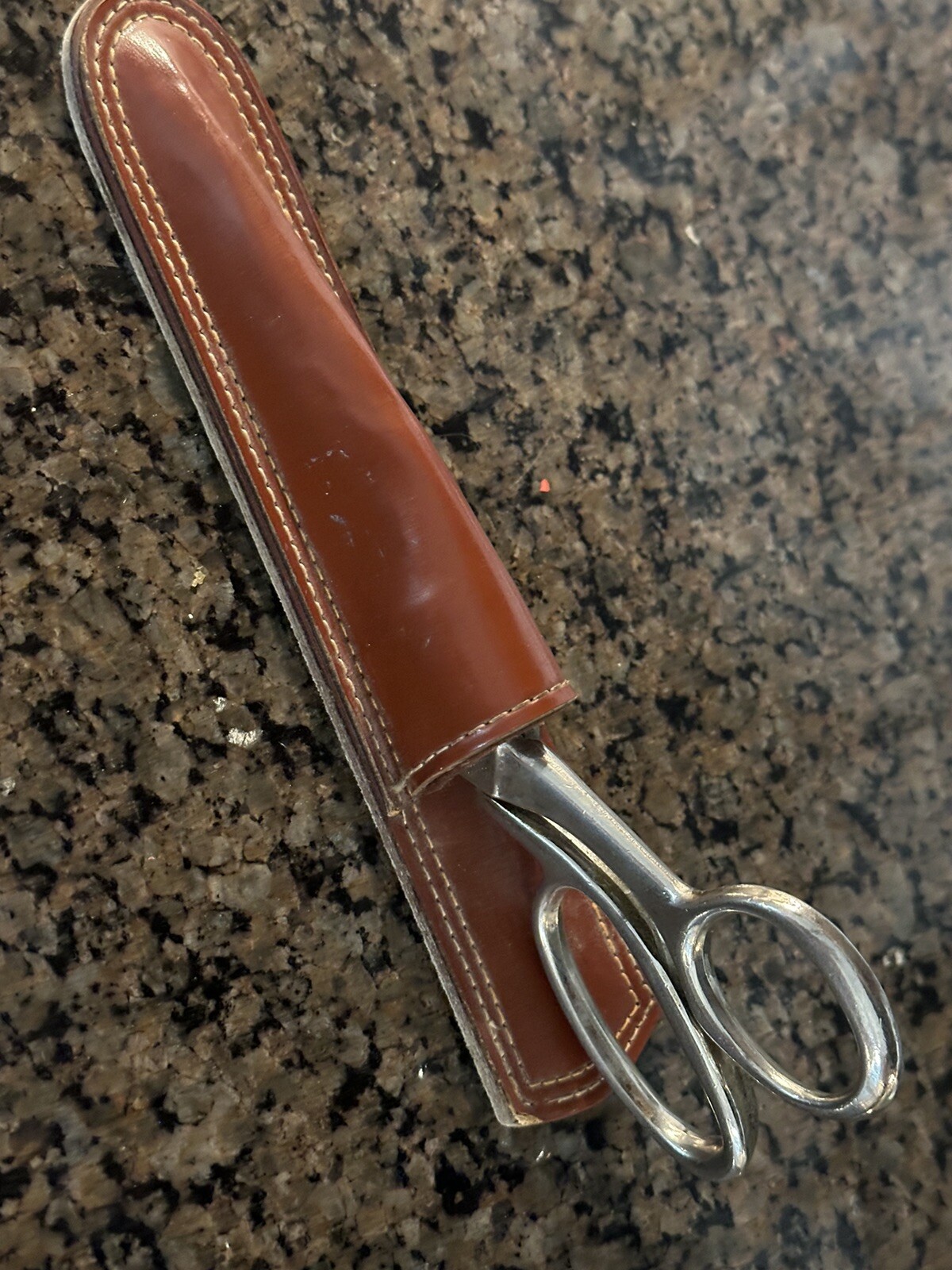 Vintage Radiant Golden Age Sheffield Of England Scissors With Leather Sheath