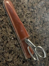 Vintage Radiant Golden Age Sheffield Of England Scissors With Leather Sheath