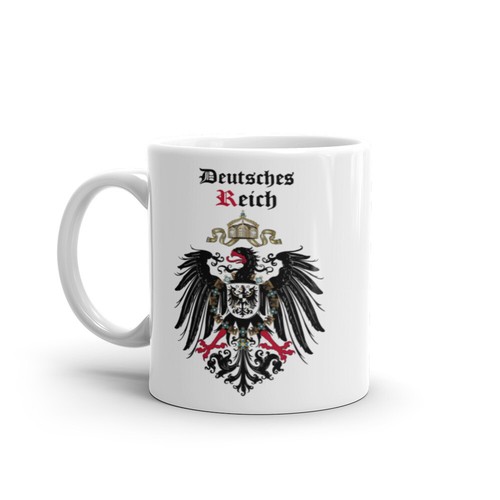 Prussian German Empire Eagle Coffee Mug, Wappen Deutsches Reich Reichsadler 1889 - Picture 2 of 8