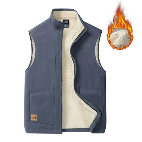 Herren Fleece Weste Körperwärmer Ärmellose Jacke Sherpa Gefüttert Slim Zip Gilet - Bild 6 von 20