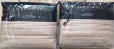 Ralph Lauren Classic 100 Cotton Reed Euro Pillow Shams Pair 2 Neutral Cape Tan