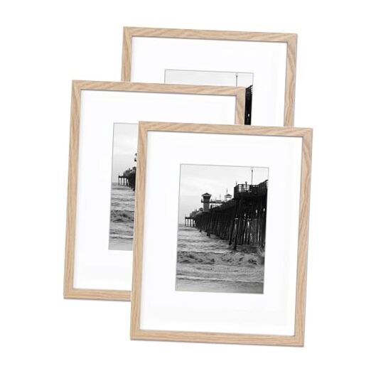 Picture Framemat to 8x10 set of 3 Natural, 11x14 3pcs- Natural Woodgrain