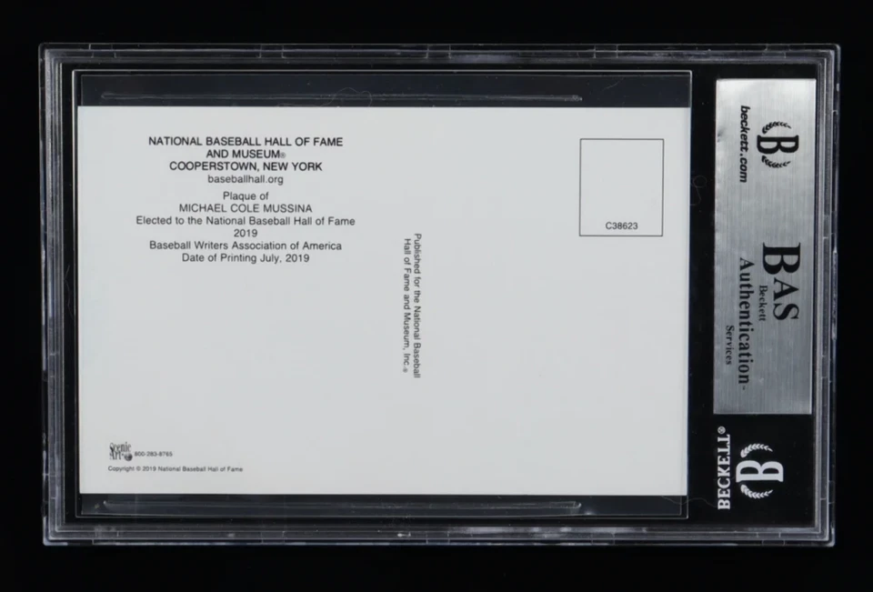 Mike Mussina Signed Hall of Fame Plaque Postcard (BGS) - Image 2 of 2