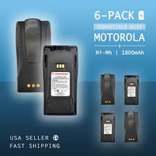6x Batteries for Motorola NNTN4496 4497, CP150 CP200 PR400 EP450  1800mAh Ni-Mh