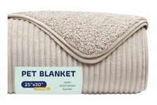 Katziela Premium Cat and Dog Soft Throw Blankets Striped Light Brown