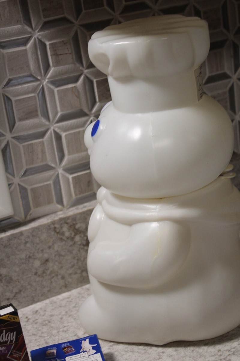 Pillsbury Doughboy 13” Plastic Cookie Jar & Child's Baking