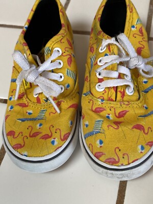 VANS 721356 Toddler Shoes Yellow w Pink Flamingo Pre-owned