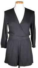 Bebe  Black Short Romper Stretch Jumpsuit Medium Criss-Cross Belted Stretch Y2K