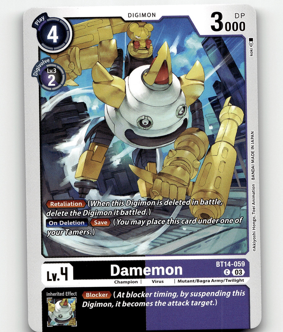 Digimon CCG Damemon BT14-059 C - Blast Ace