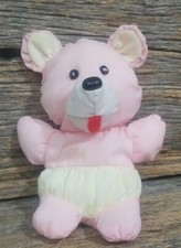 Vintage Pink Puffalumpish Puffy Plush Baby Teddy Bear 6"