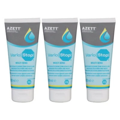 Azett Vario Stop Multi Sens Creme 3 x 100 ml Hautschutzcreme für Arbeitsstoffe